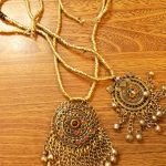 Round Pendant & Metal Beaded Necklace