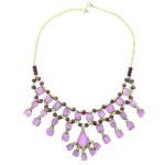 3 Square Lines Purple Vintage Necklace