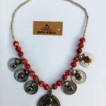 Crystal Coins Wooden Beads Choker