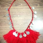 Red Cotton Thread & Coins Necklace