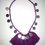 Purple Mixture Cotton Thread & Coins Necklace