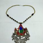 Vintage Boho Pendant & Metal Beads Necklace