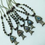 Fish Pendant & Wooden Beads Necklace