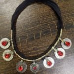 Red Stone Coin Kuchi Choker