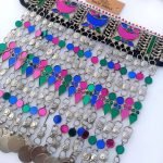 Multi Stone Lyer Long Metal Chain Necklace of Afghan Tradition