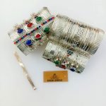 German Silver Synthetic Stone Hand Crafted Tribal Bracelet