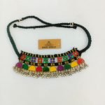 Versatile Afghan Multi Stone Choker With Silver Bells