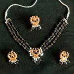 Moon and Star Black Beads Choker Set