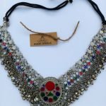Round Pendant And Beaded Bells Choker