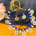 White and Red Pearl Afghani Choker Set