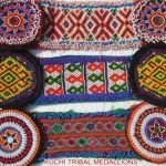 Long Medallions of Pearl and Fabric