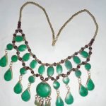 Ladies Necklace of Green Malachite Stone