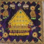 Fabric & Pearl Tribal Wall Decoration