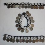 White Button & Coins Anklet Pair