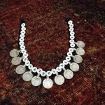 White Button & Coins Necklace