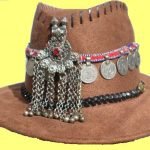 Tribal Cowboy Brown Hat with Pendant