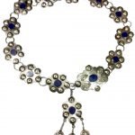 Handmade Turkmen belly dance belt with engraved German silver pendants