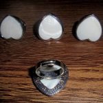 White Stone Heart Ring