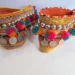 Adjustable Boot Belt Pair With Flower Beads