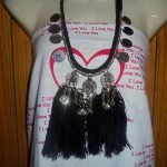 Gypsy Metal Necklace With Black Lace