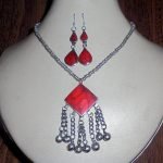 Coral Necklace & Ear Ring Set