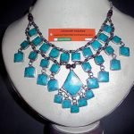 3 Square Lines Malachite Vintage Necklace