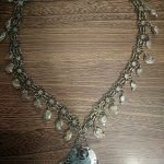 Turkman Pendant With Leaf Metal Frill