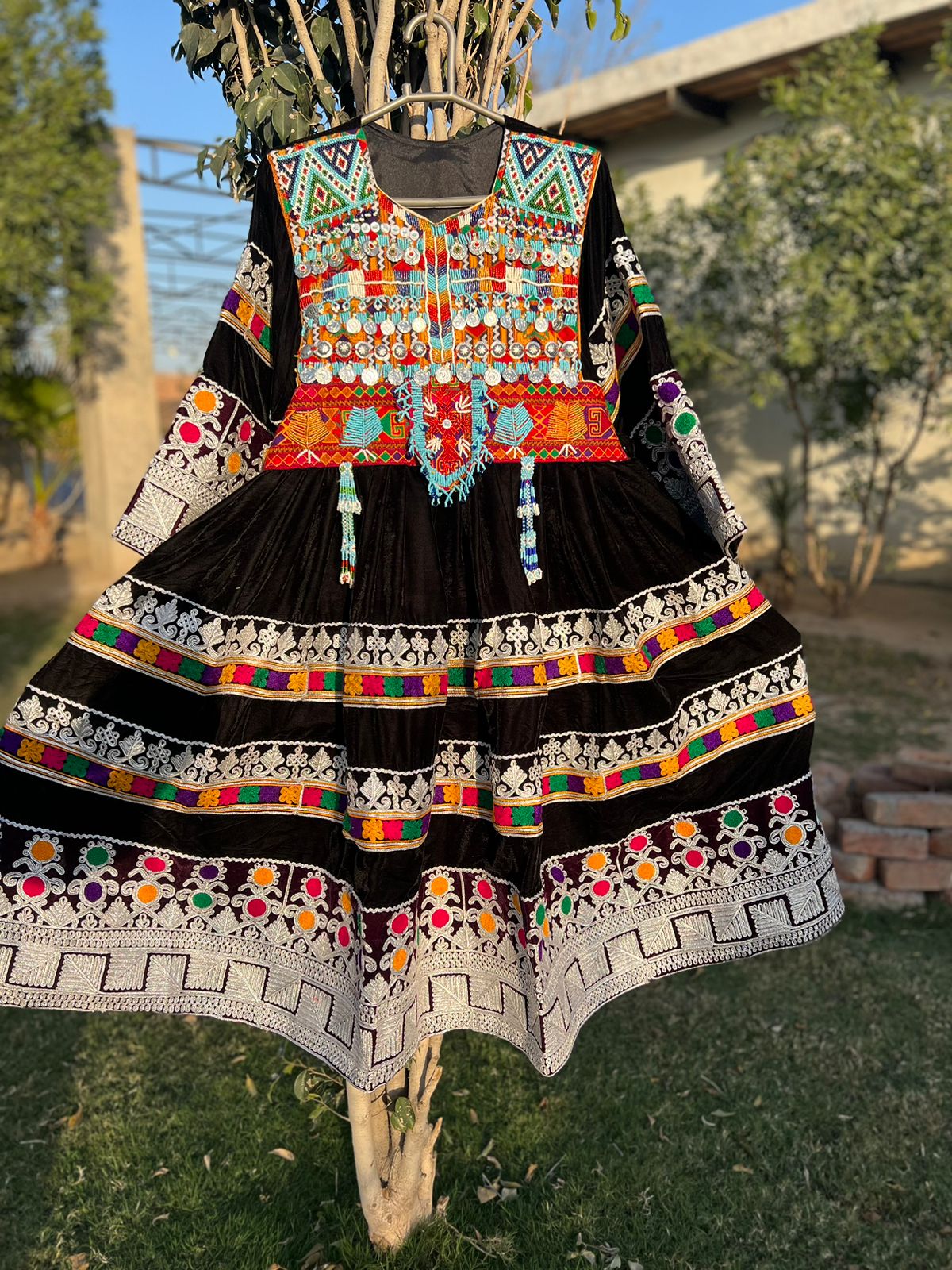 afghani velvet ethnic women 3piece dress 1