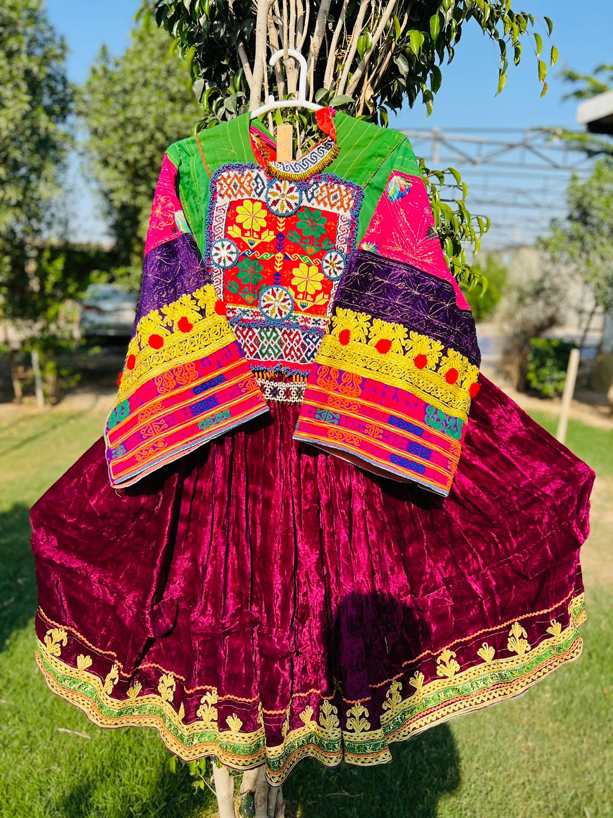 Vintage Pure Afghani Cultural Long Skirt Shirts