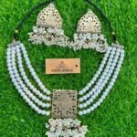 Bohemian White 4 Pearl Lines Choker Set (16)