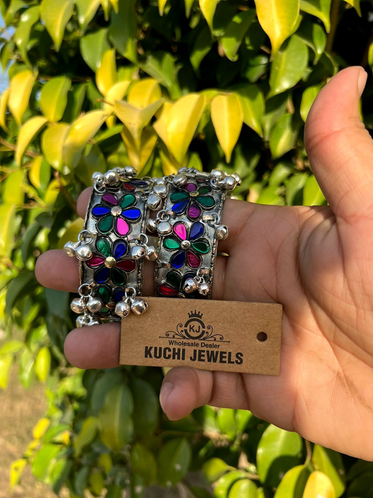 Multi Crystal beads Afghani Bracelet