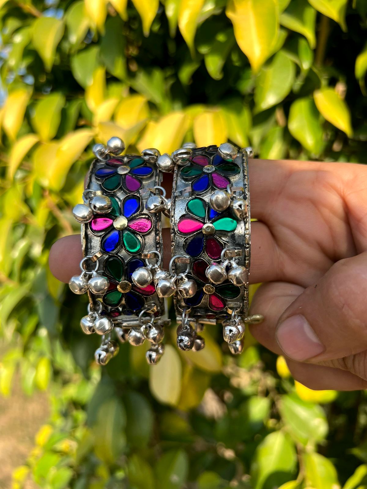 Multi Crystal beads Afghani Bracelet