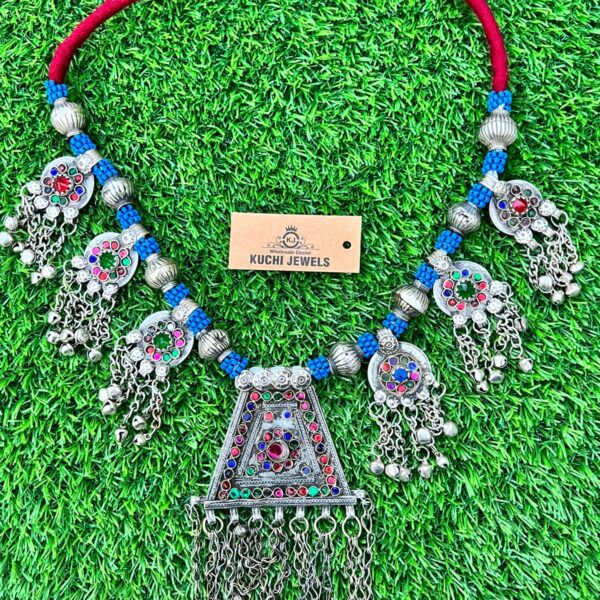 Vintage Pendants Afghani Necklace With Long Bells