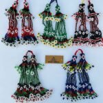 Multi Color Beads Handmade Tassels Pair for Decoration