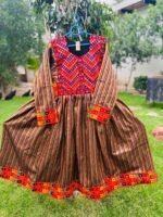 Afghani Dress Made By Banarsi Fabric With Tribal Embroidery