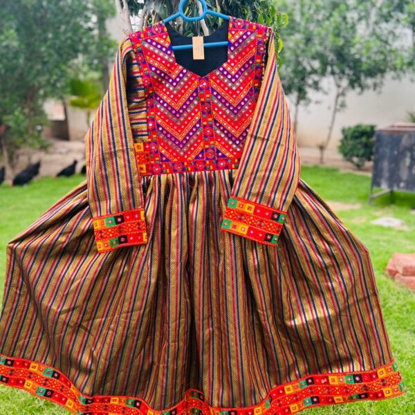 Afghani Dress Made By Banarsi Fabric With Tribal Embroidery