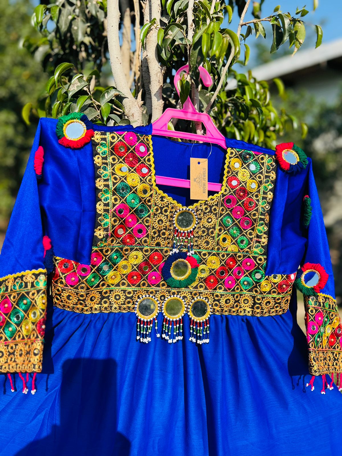 Kids Cultural Afghan Embroidred Dress