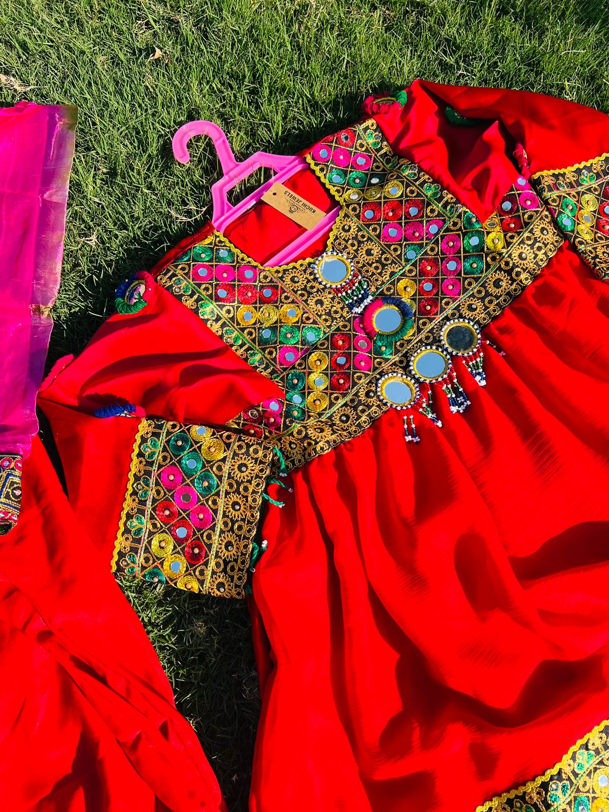 Kids Cultural Afghan Embroidred Dress