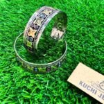 German Silver Golden Brass Carving Bracelet