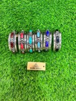 Long Stone Afghani Tribal Cuff For Women