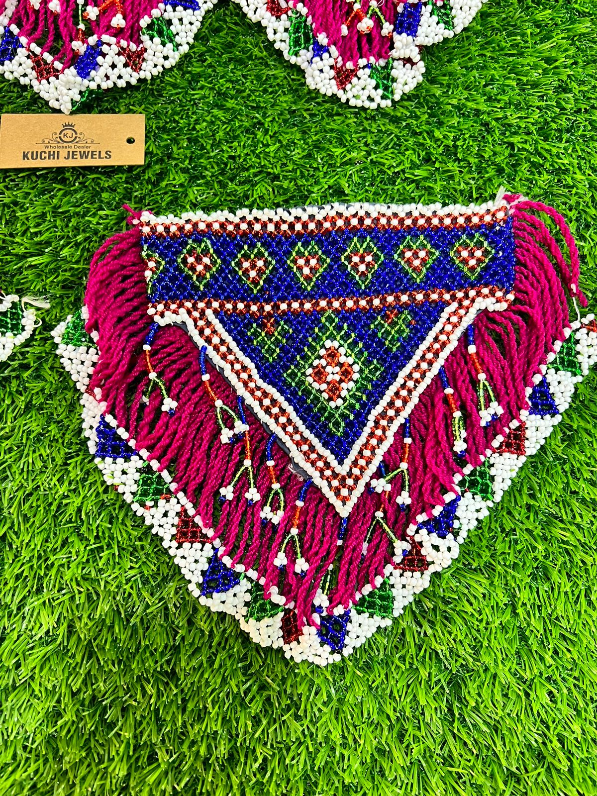 Multi Color Handmade Beaded Afghani Patch Set
