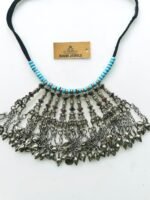 Antique Metal Parts And Turquoise Beads Necklace