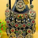 Long Afghan Bridal Golden Choker Set With Tikka