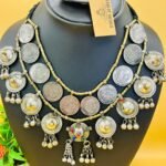Antique Coins And Turkman Bells Button Necklace