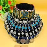 Multi Crystal Stone And Antique Coins Afghan Choker