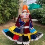 Multi Velvet Patches Afghan Shirt With Trouser And Scarf