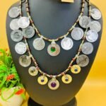 Vintage Coins With Crystal Stone Ethnic Necklace