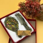 Egyptian Vintage Pocket Size Metal Mirror With Comb