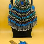 Synthetic Turquoise Stone Three Layer Long Necklace Set