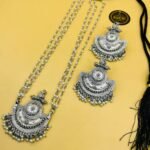 Peacock Style Long Mala With Earrings